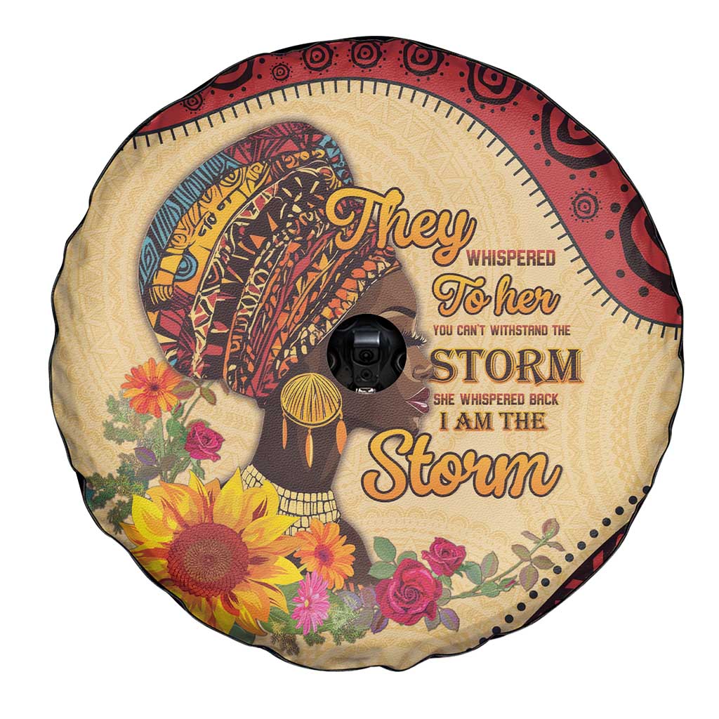 Black History Month Spare Tire Cover African Woman Afro I Am The Storm LT15