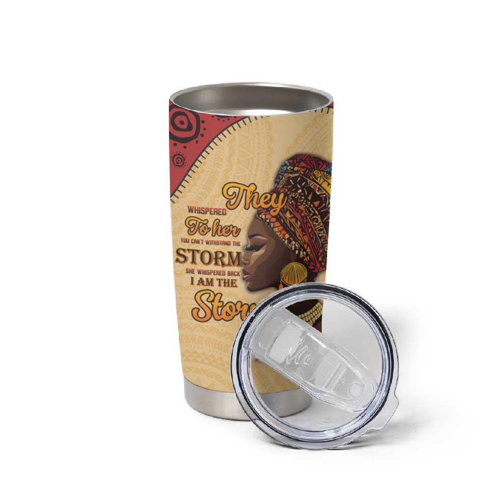 African Woman Tumbler Cup I Am The Storm LT15