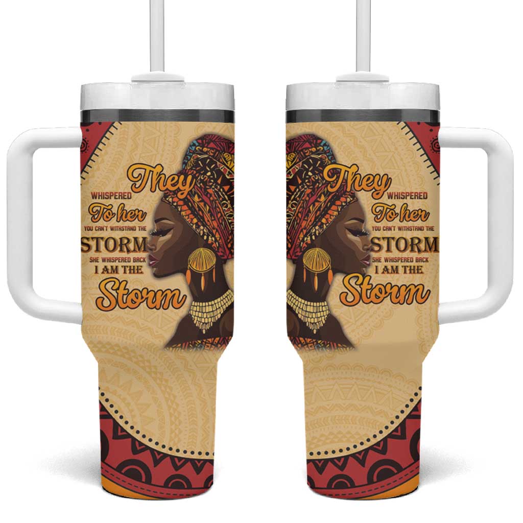 African Woman Tumbler With Handle I Am The Storm LT15