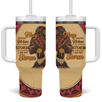 African Woman Tumbler With Handle I Am The Storm LT15