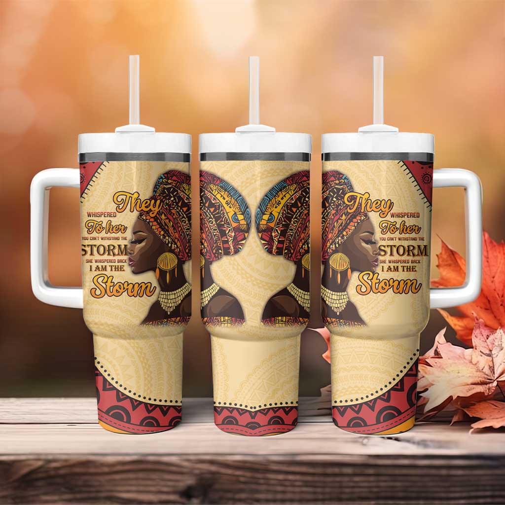 African Woman Tumbler With Handle I Am The Storm LT15
