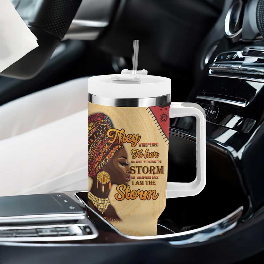 African Woman Tumbler With Handle I Am The Storm LT15