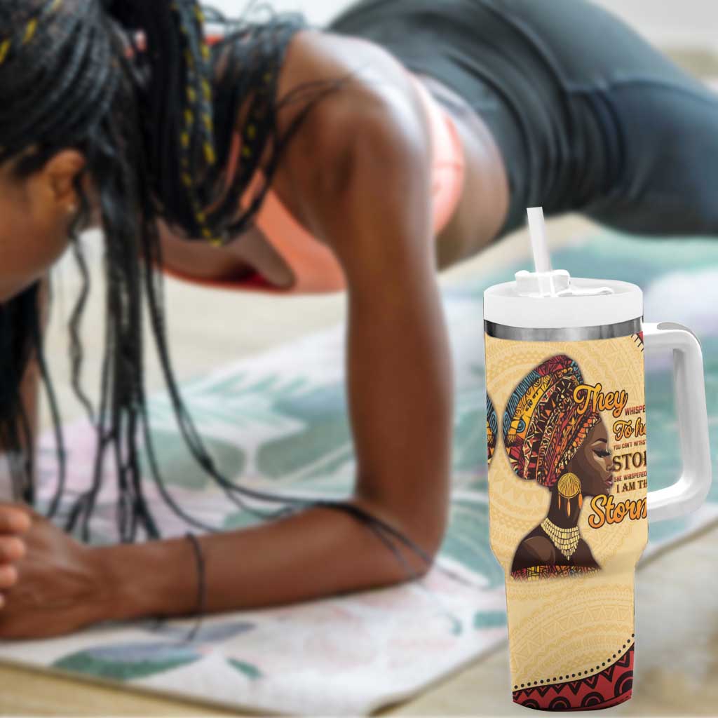 African Woman Tumbler With Handle I Am The Storm LT15