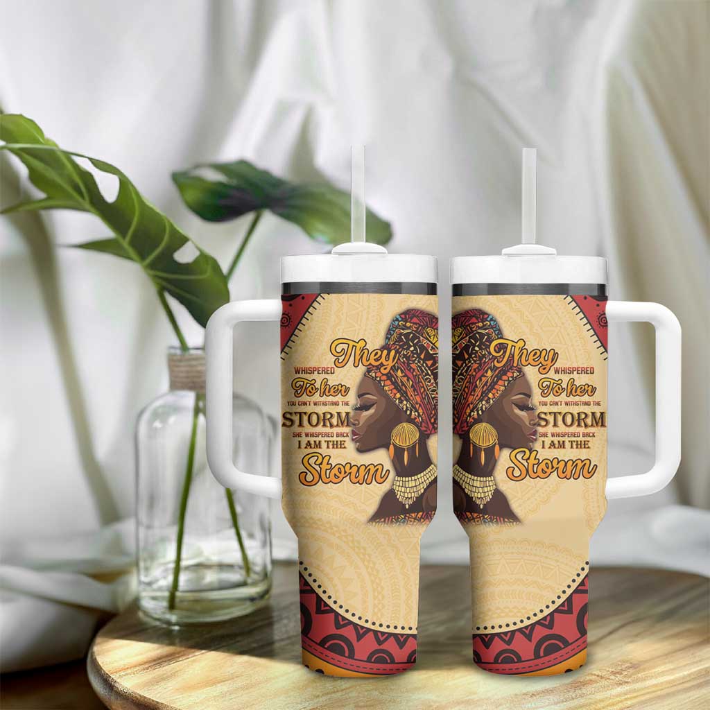 African Woman Tumbler With Handle I Am The Storm LT15