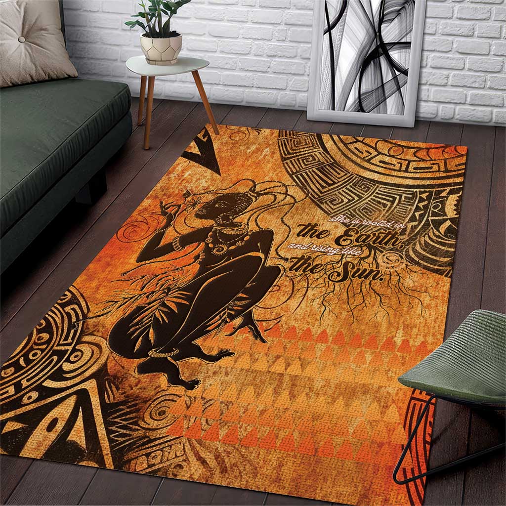 African Women Area Rug With Tribal Pattern LT15