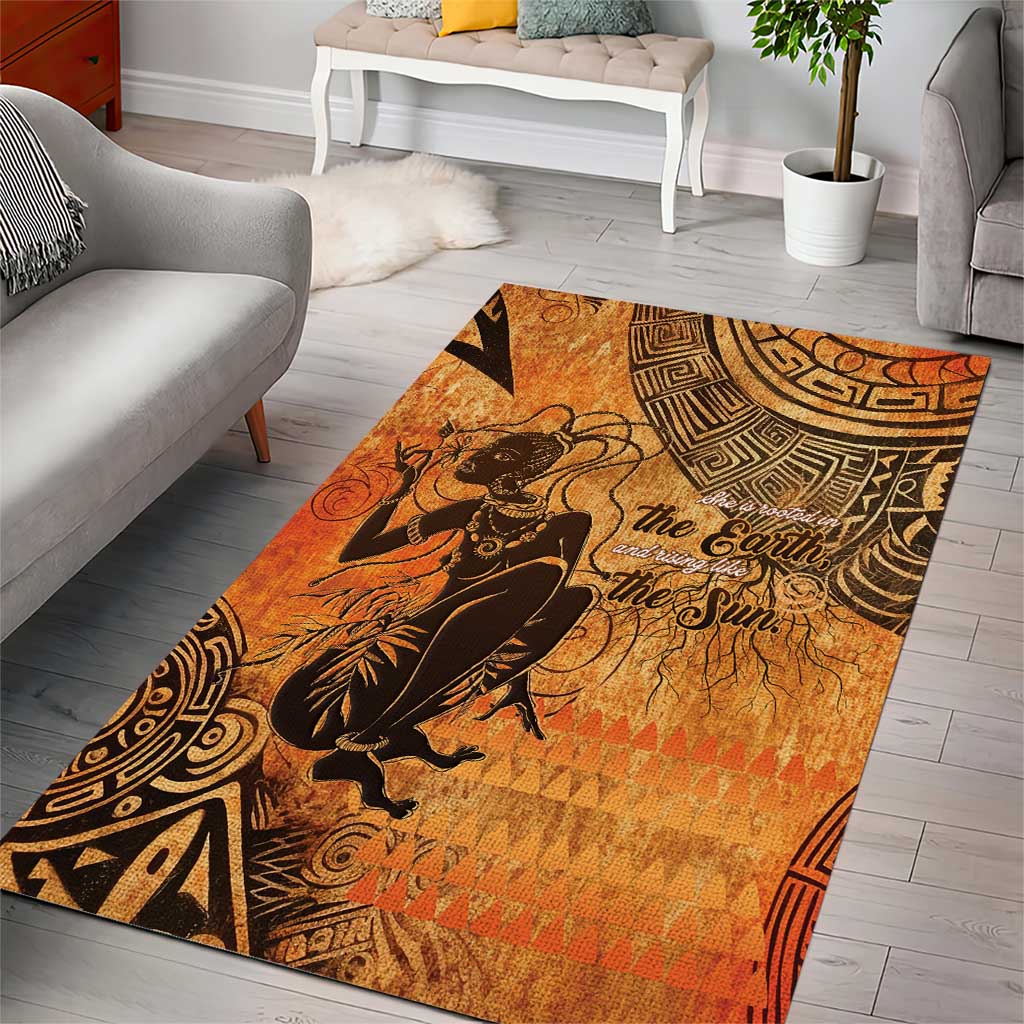African Women Area Rug With Tribal Pattern LT15