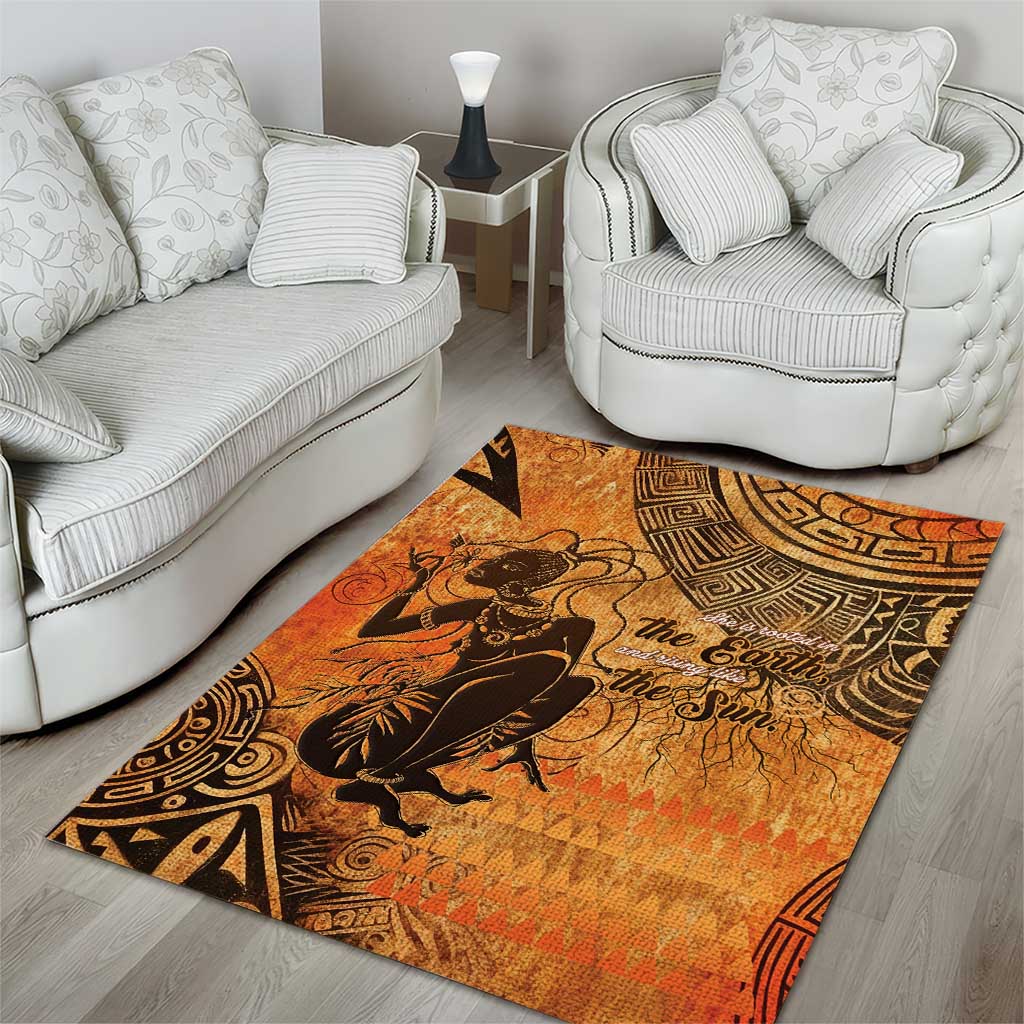 African Women Area Rug With Tribal Pattern LT15