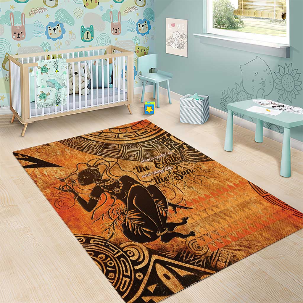 African Women Area Rug With Tribal Pattern LT15