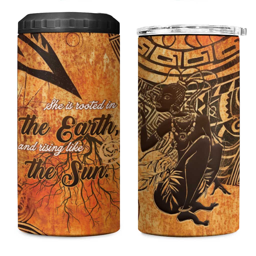 African Women 4 in 1 Can Cooler Tumbler With Tribal Pattern LT15