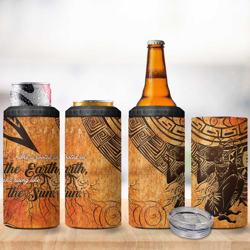 African Women 4 in 1 Can Cooler Tumbler With Tribal Pattern LT15