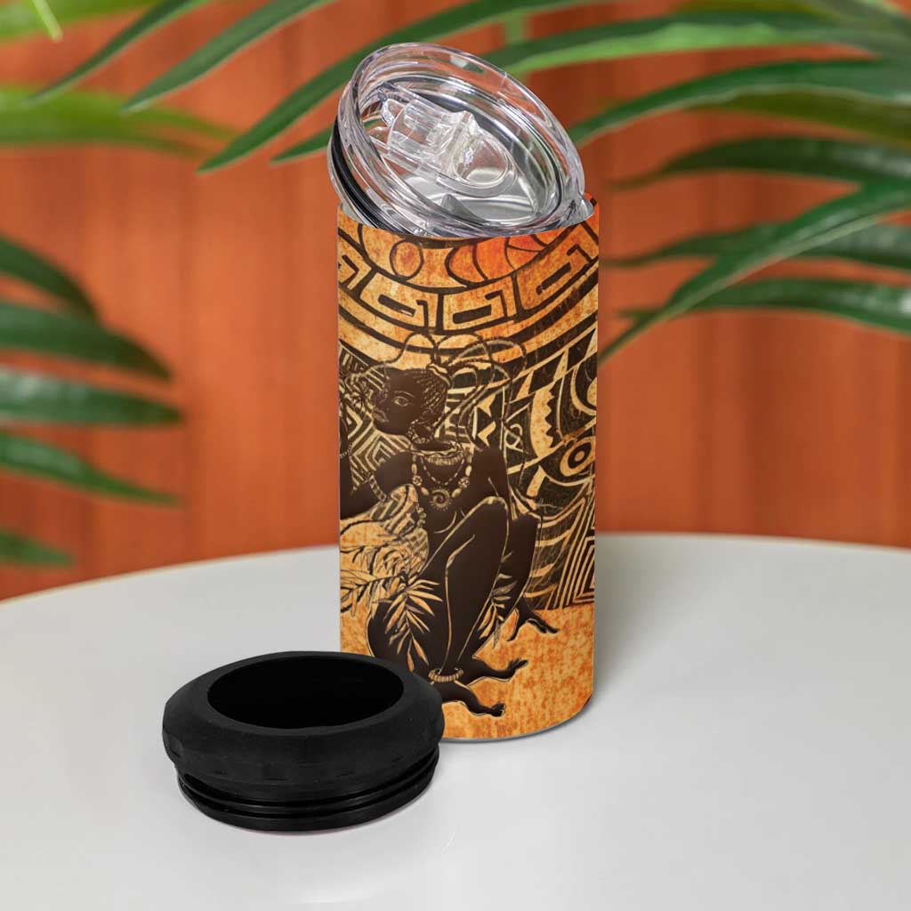 African Women 4 in 1 Can Cooler Tumbler With Tribal Pattern LT15