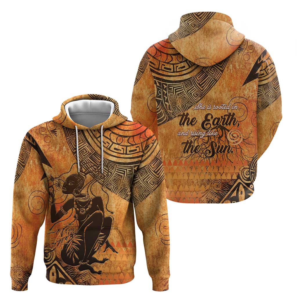 African Women Hoodie She Is Rooted In The Earth and Rising Like The Sun LT15