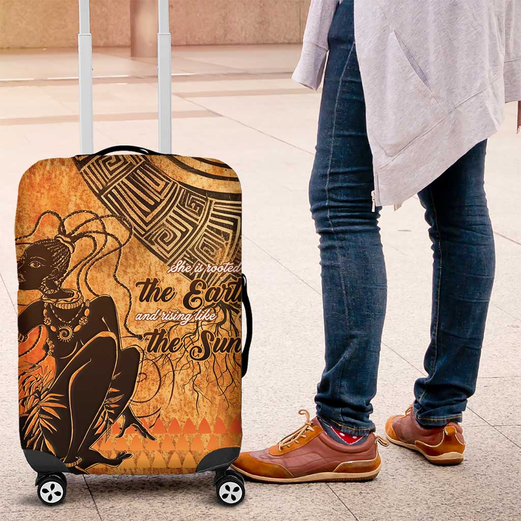 African Women Luggage Cover She Is Rooted In The Earth and Rising Like The Sun LT15