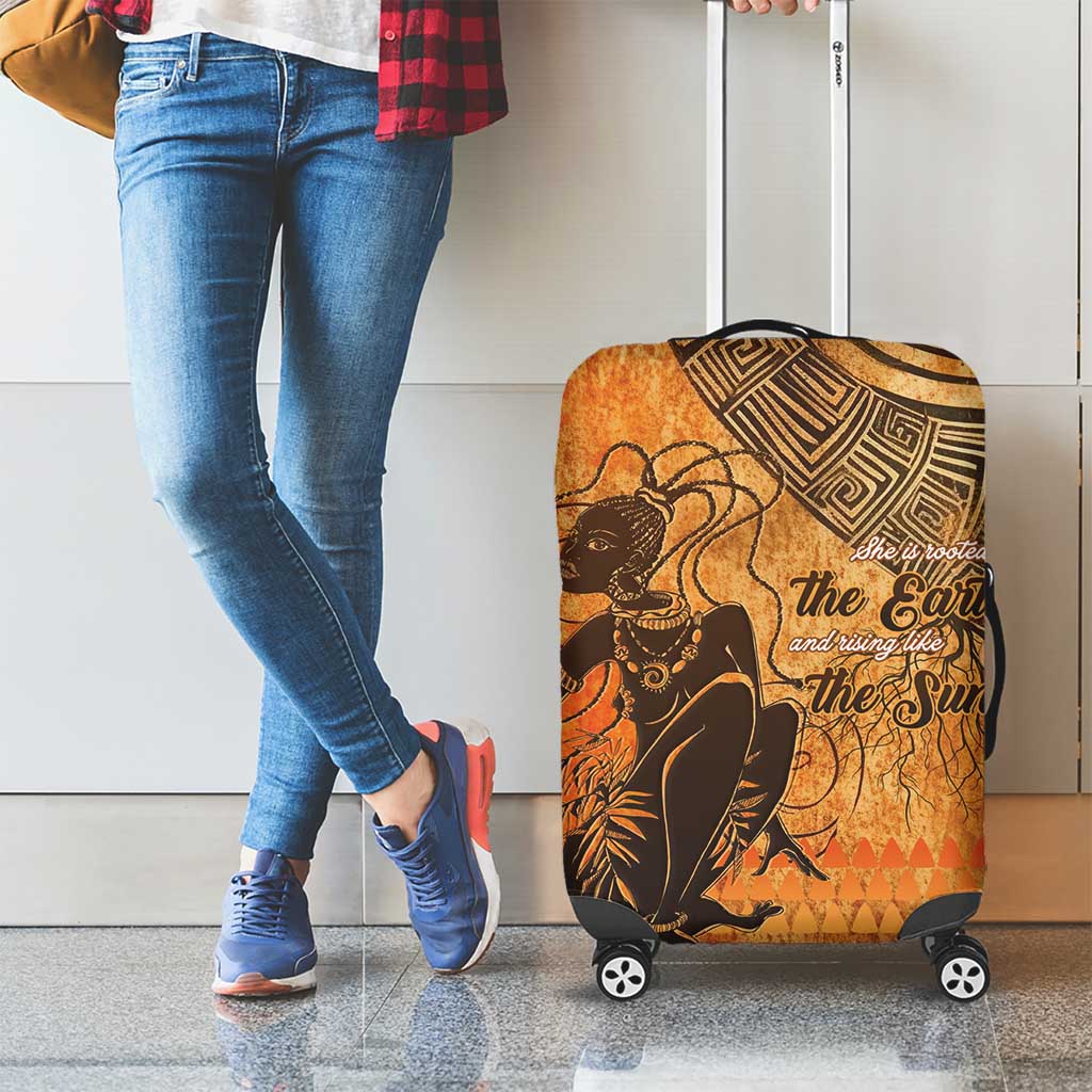 African Women Luggage Cover She Is Rooted In The Earth and Rising Like The Sun LT15