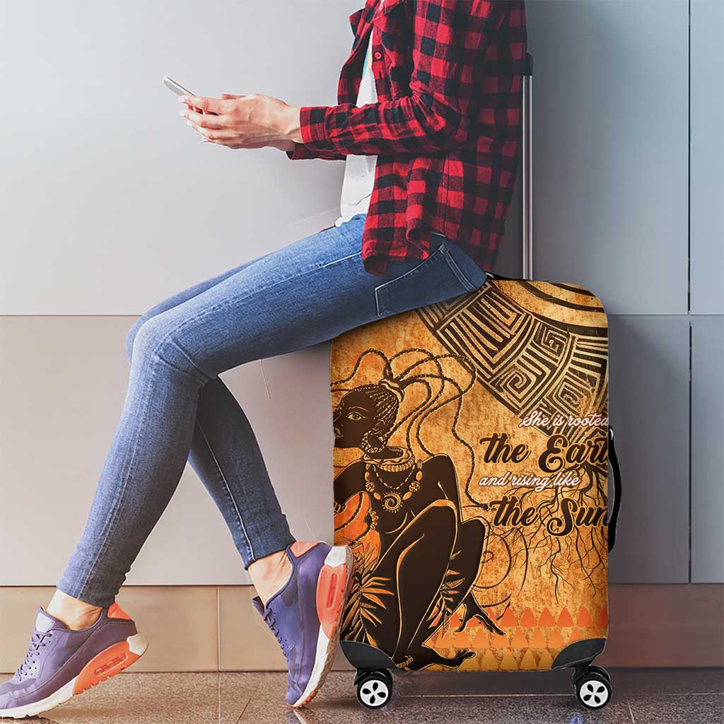 African Women Luggage Cover She Is Rooted In The Earth and Rising Like The Sun LT15