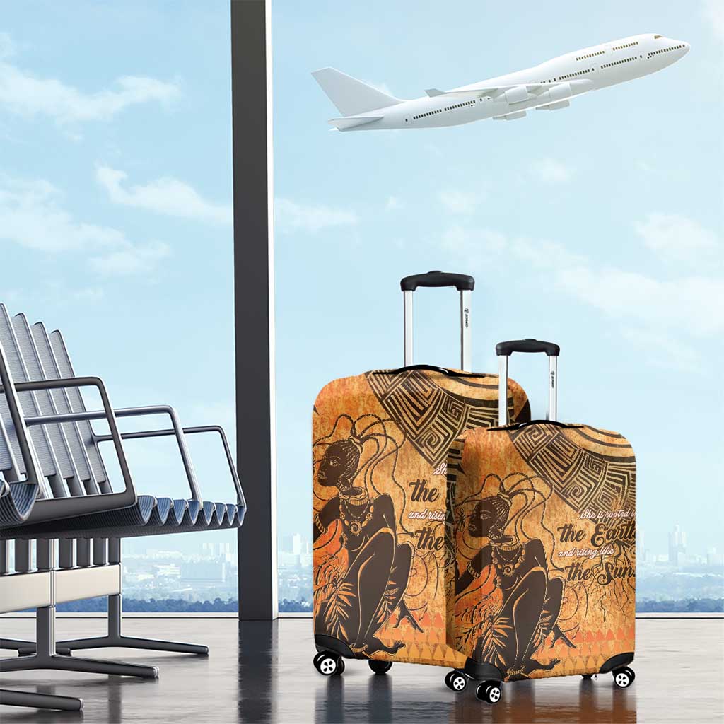 African Women Luggage Cover She Is Rooted In The Earth and Rising Like The Sun LT15