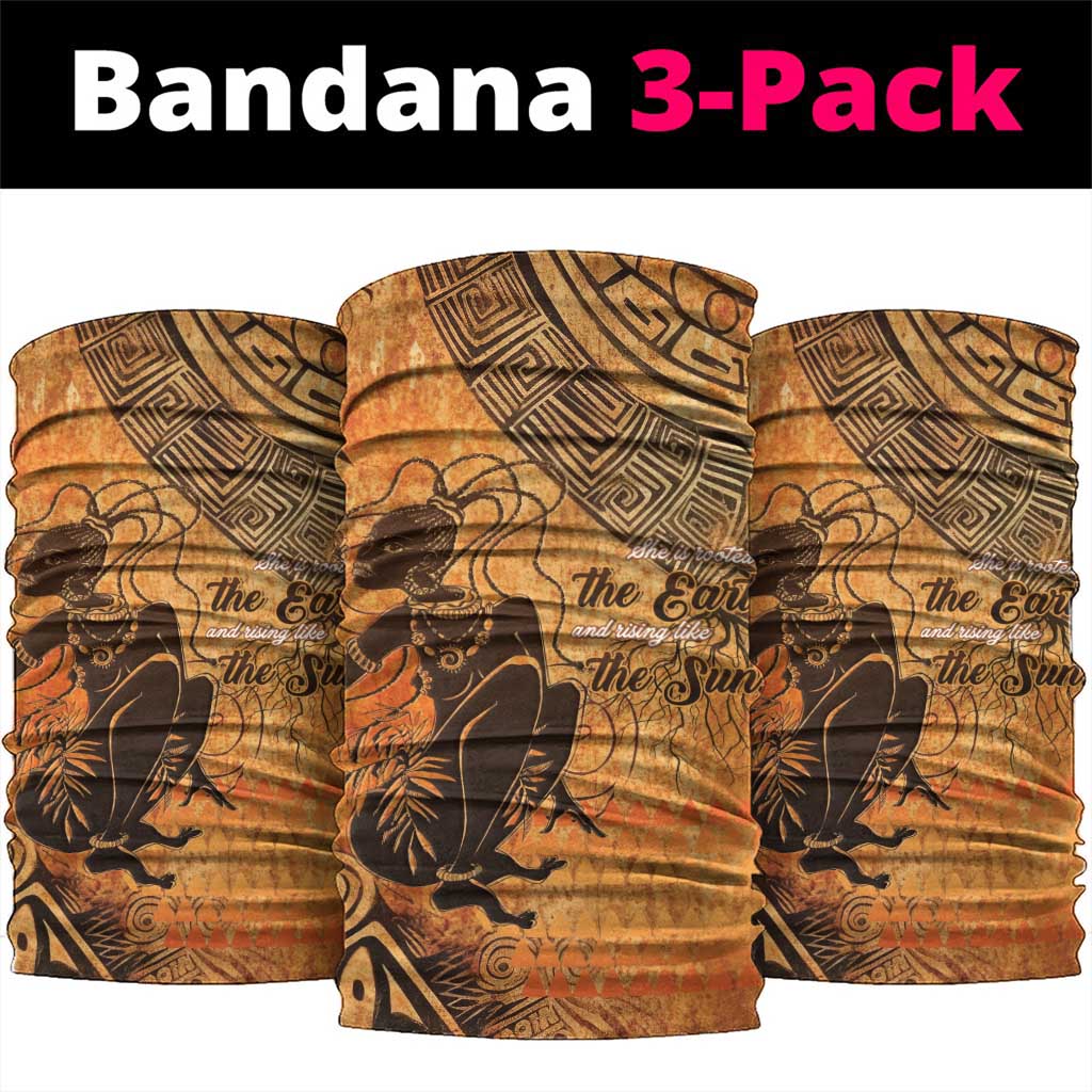 African Women Neck Gaiter She Is Rooted In The Earth and Rising Like The Sun LT15