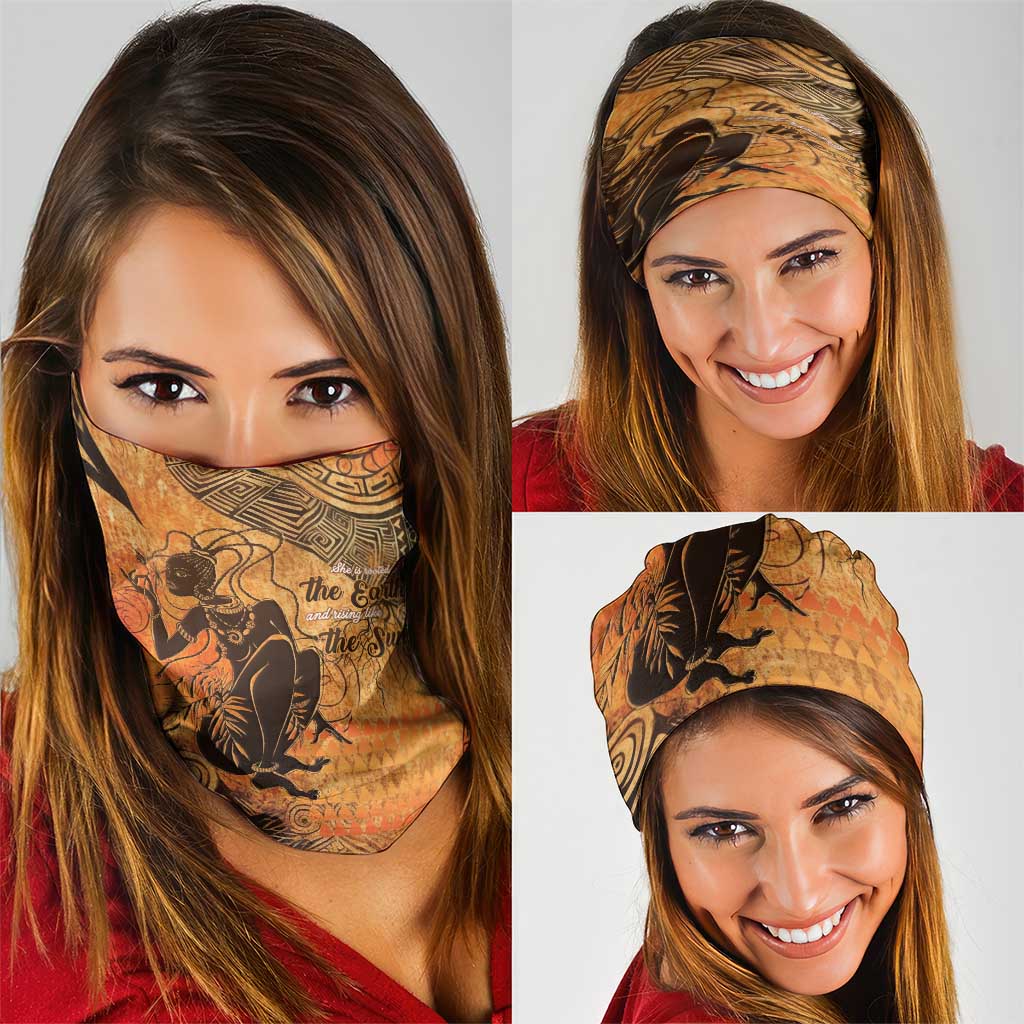 African Women Neck Gaiter She Is Rooted In The Earth and Rising Like The Sun LT15