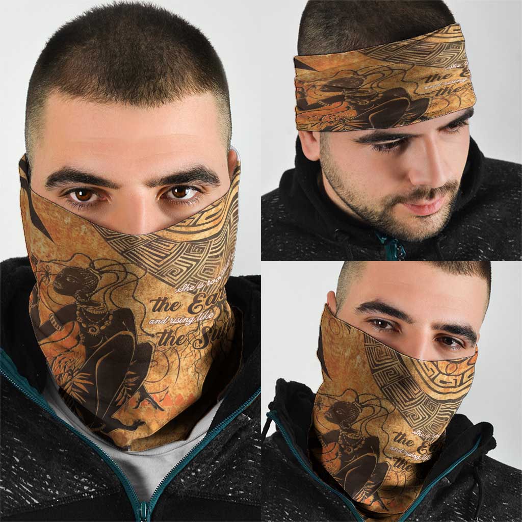 African Women Neck Gaiter She Is Rooted In The Earth and Rising Like The Sun LT15