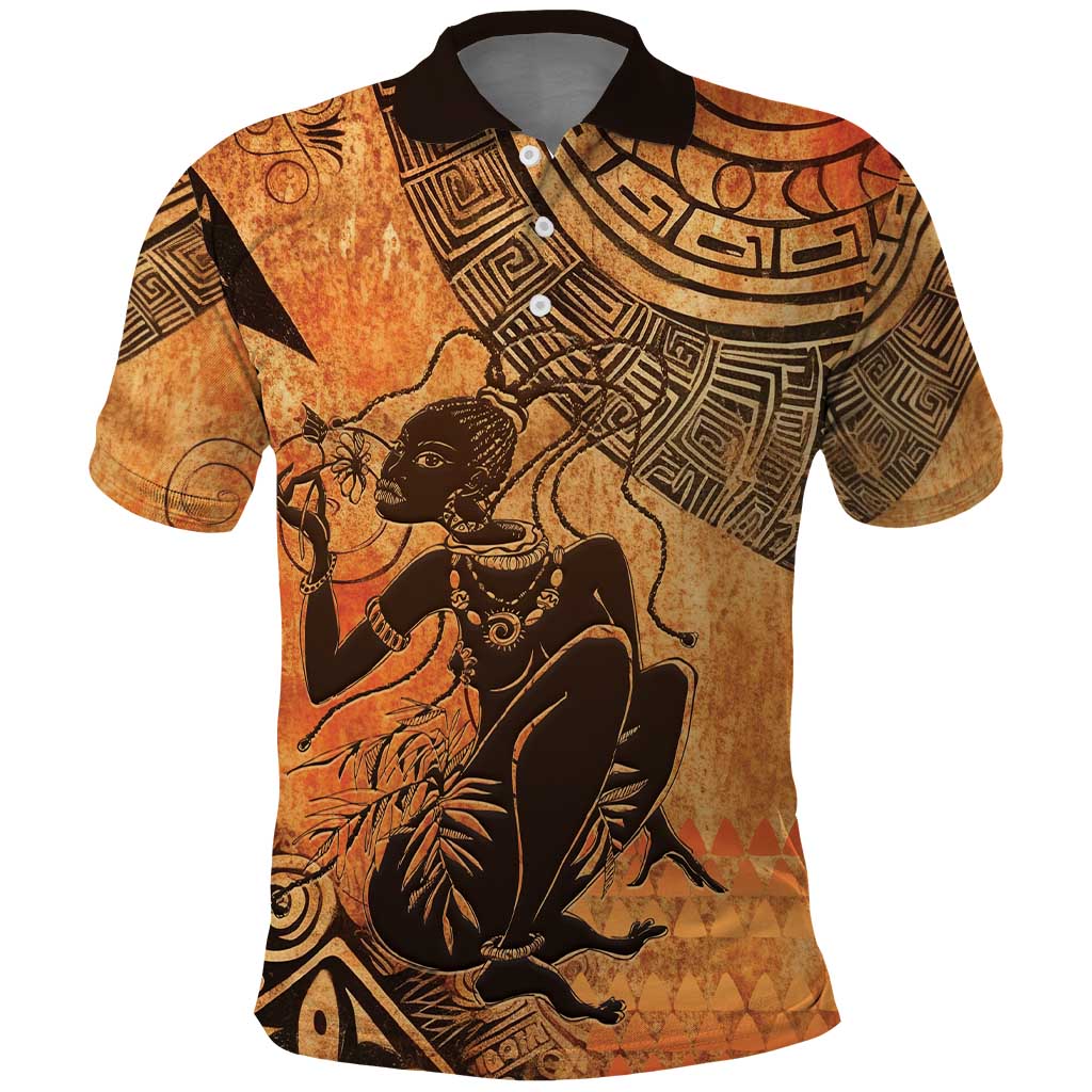 African Women Polo Shirt She Is Rooted In The Earth and Rising Like The Sun LT15
