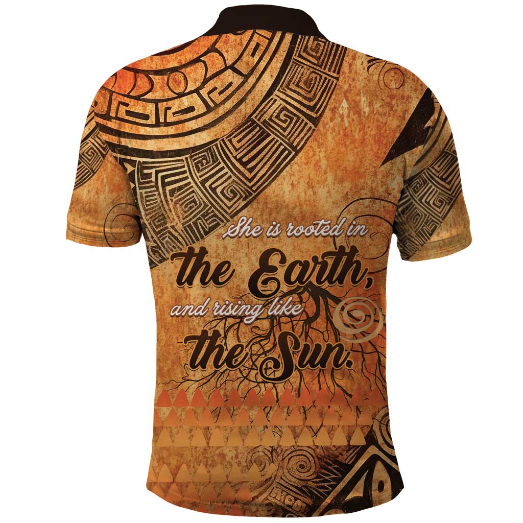 African Women Polo Shirt She Is Rooted In The Earth and Rising Like The Sun LT15