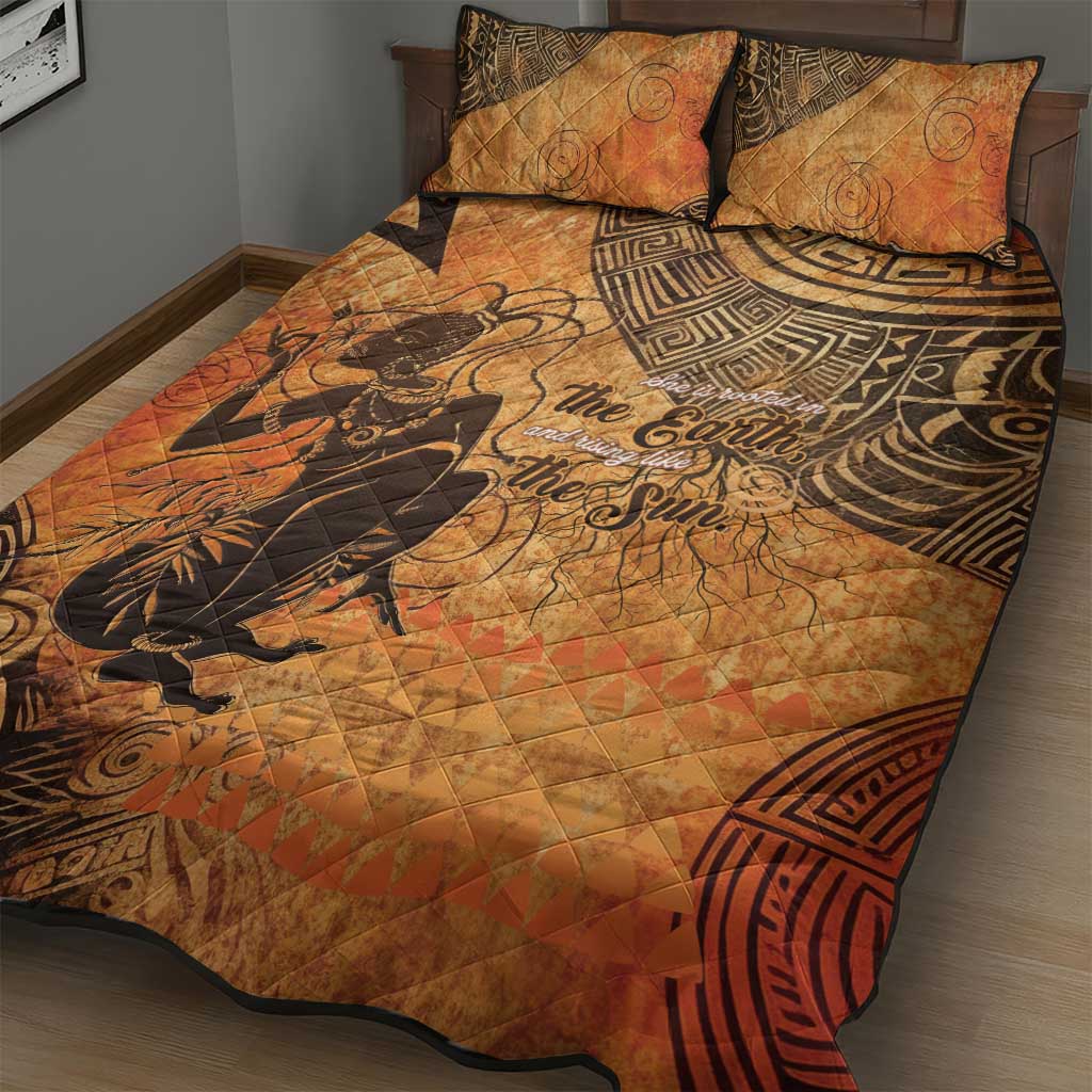 African Women Quilt Bed Set With Tribal Pattern LT15