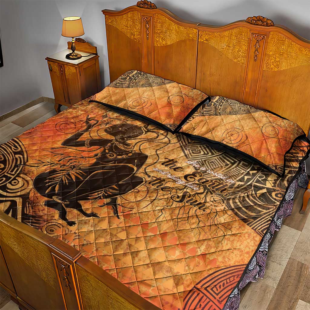 African Women Quilt Bed Set With Tribal Pattern LT15