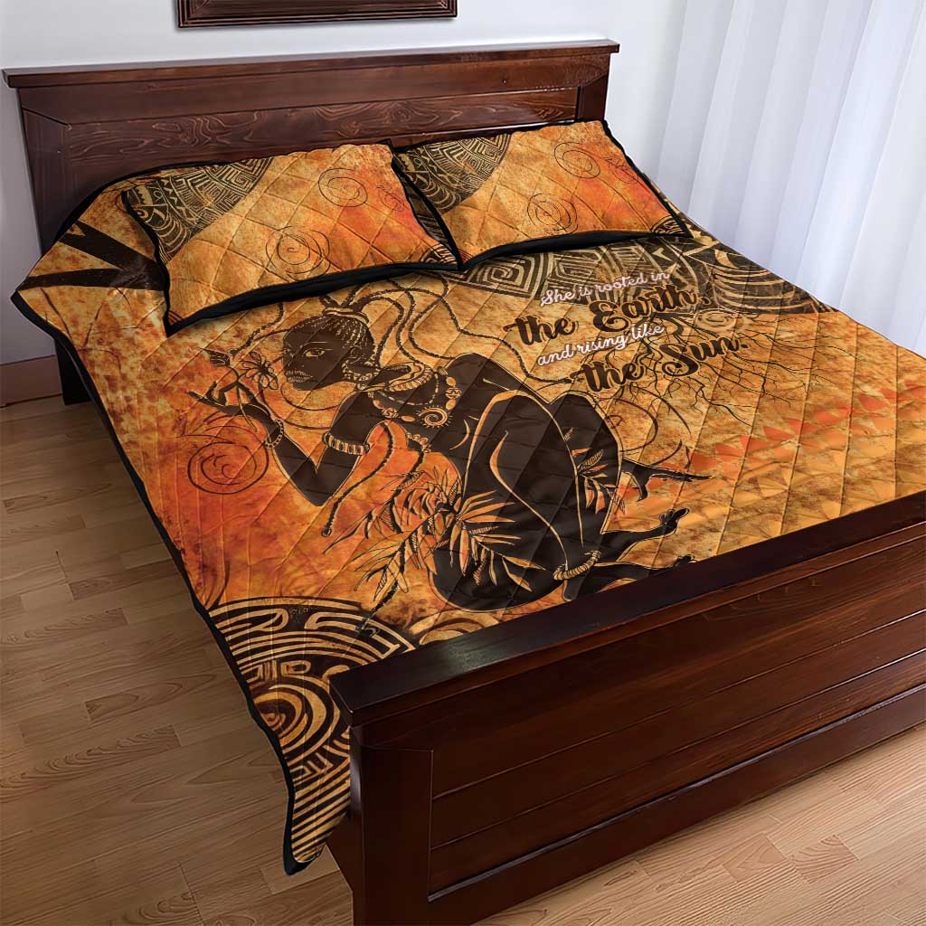 African Women Quilt Bed Set With Tribal Pattern LT15