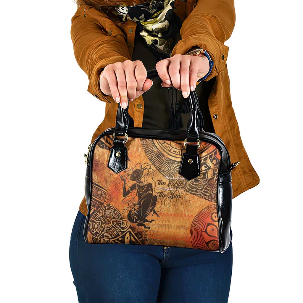 African Women Shoulder Handbag She Is Rooted In The Earth and Rising Like The Sun LT15