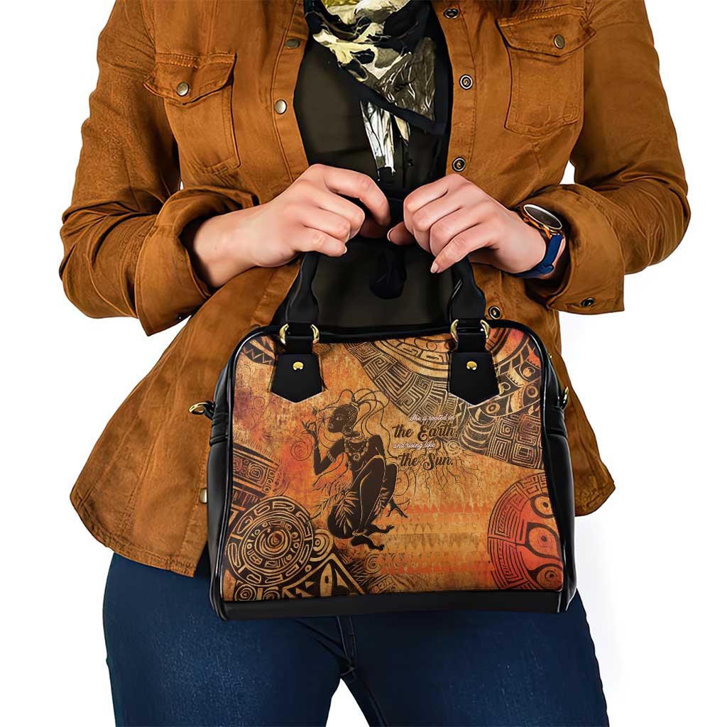 African Women Shoulder Handbag She Is Rooted In The Earth and Rising Like The Sun LT15