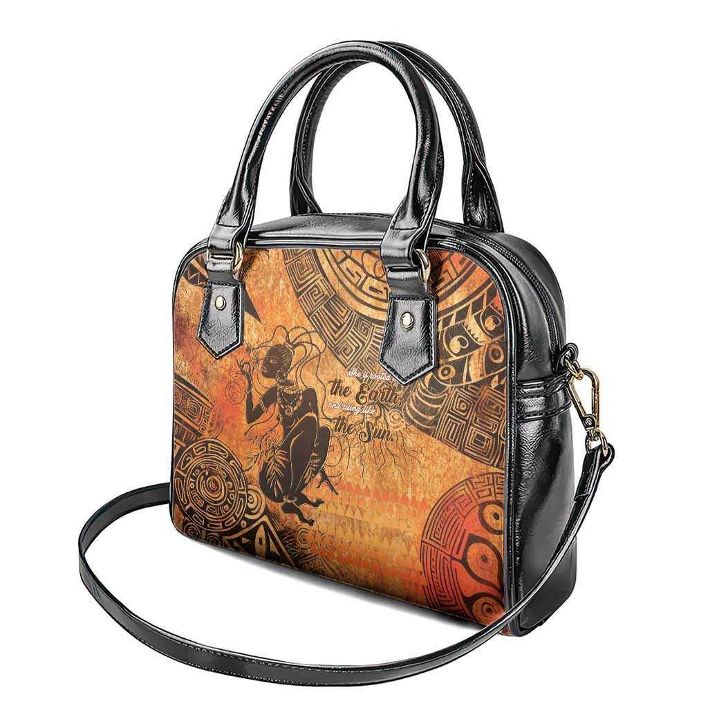 African Women Shoulder Handbag She Is Rooted In The Earth and Rising Like The Sun LT15