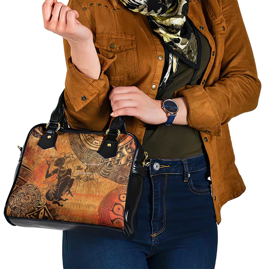 African Women Shoulder Handbag She Is Rooted In The Earth and Rising Like The Sun LT15
