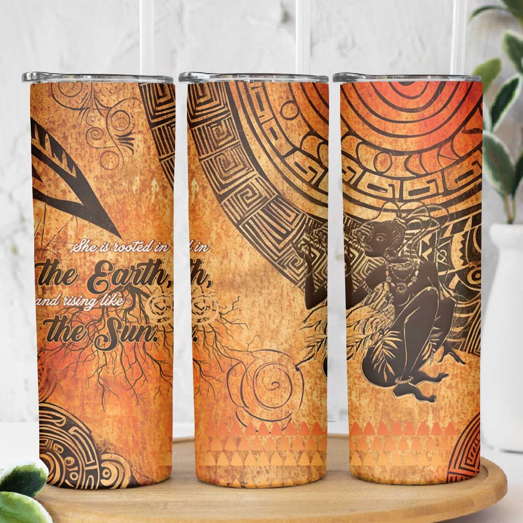 African Women Skinny Tumbler With Tribal Pattern LT15