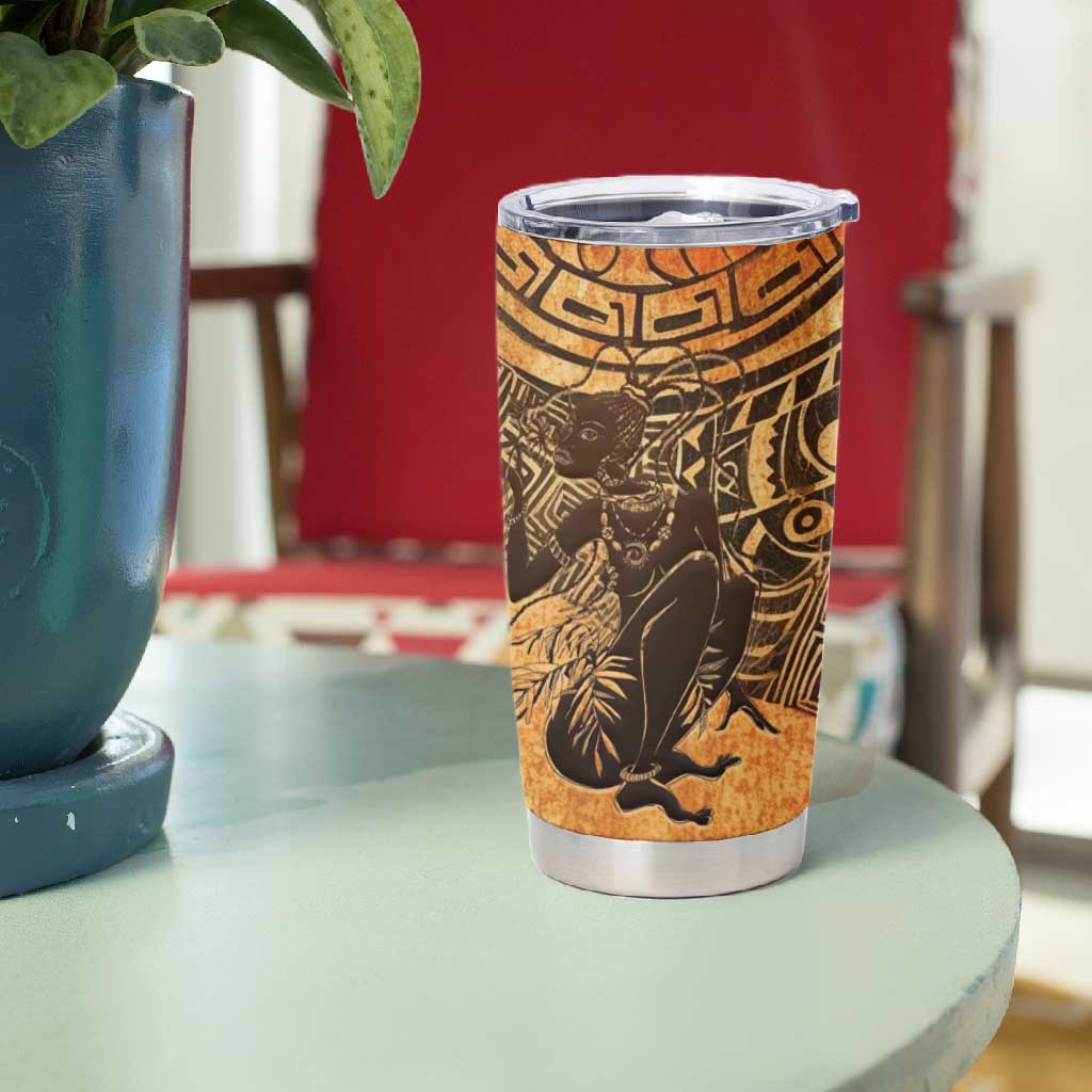 African Women Tumbler Cup With Tribal Pattern LT15
