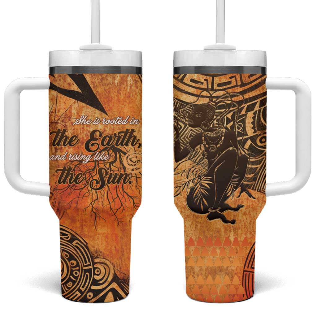 African Women Tumbler With Handle With Tribal Pattern LT15