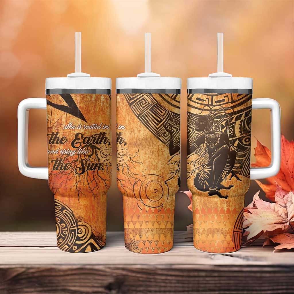 African Women Tumbler With Handle With Tribal Pattern LT15