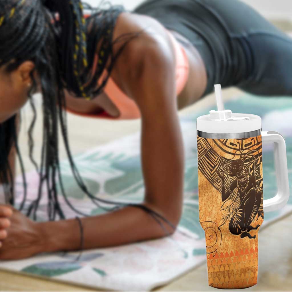 African Women Tumbler With Handle With Tribal Pattern LT15