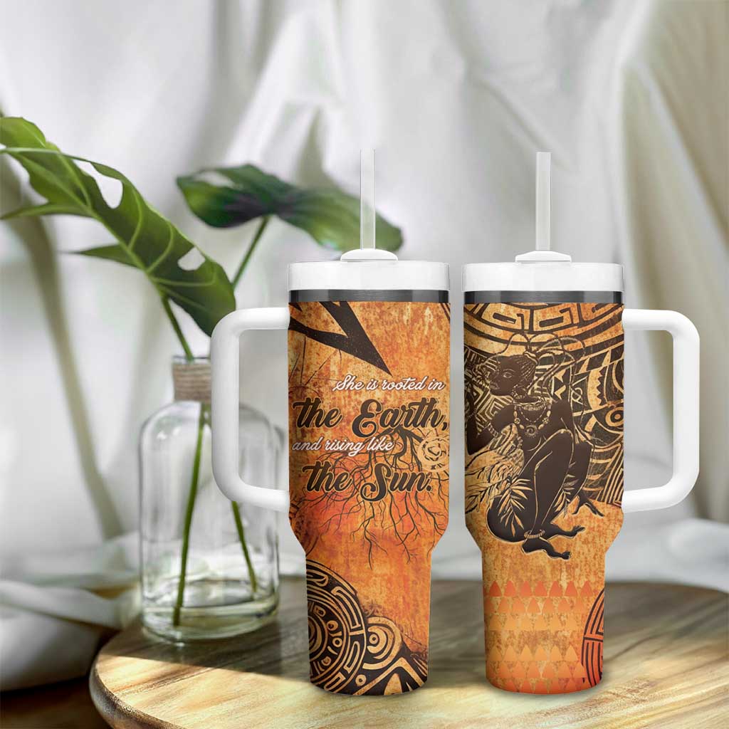 African Women Tumbler With Handle With Tribal Pattern LT15