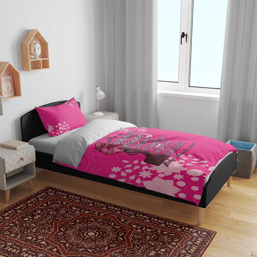 African Women Black Beautiful Brave and Bressed - Pink Color Bedding Set LT15