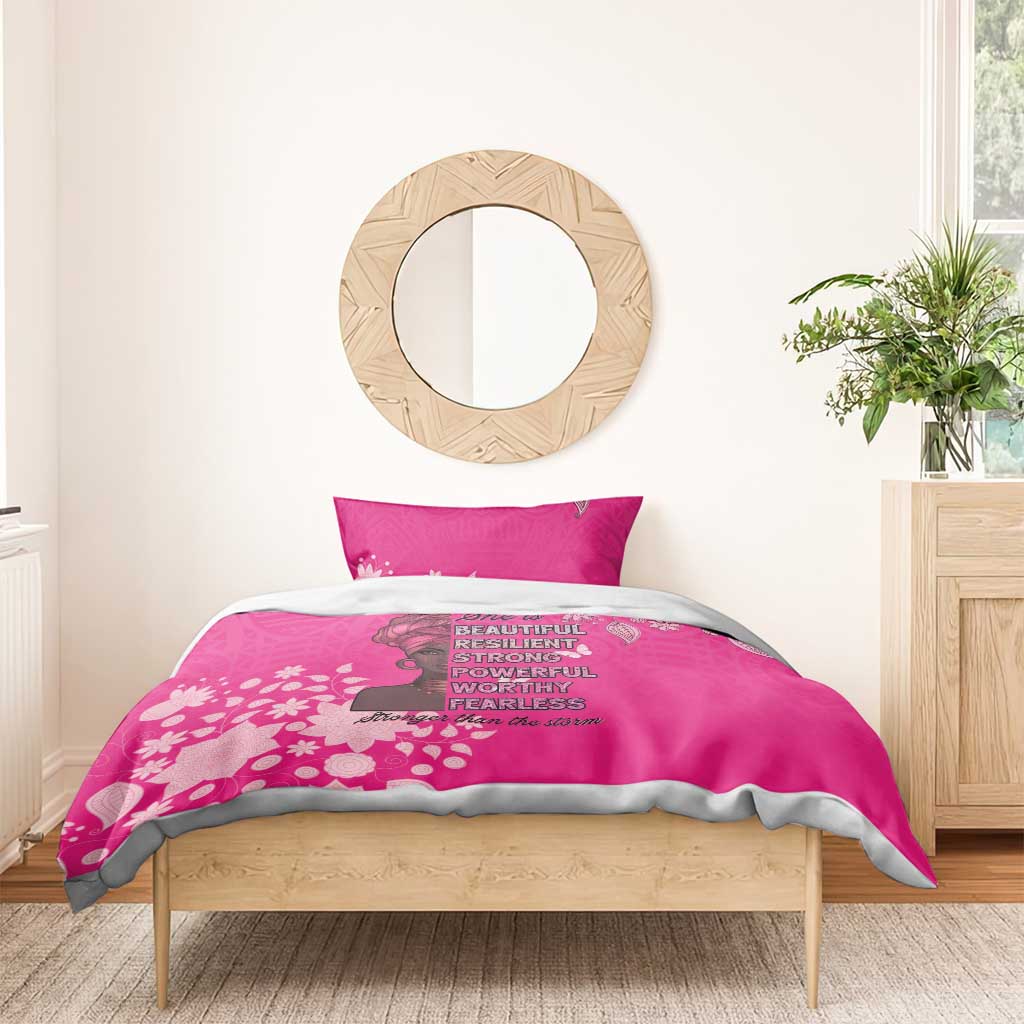 African Women Black Beautiful Brave and Bressed - Pink Color Bedding Set LT15