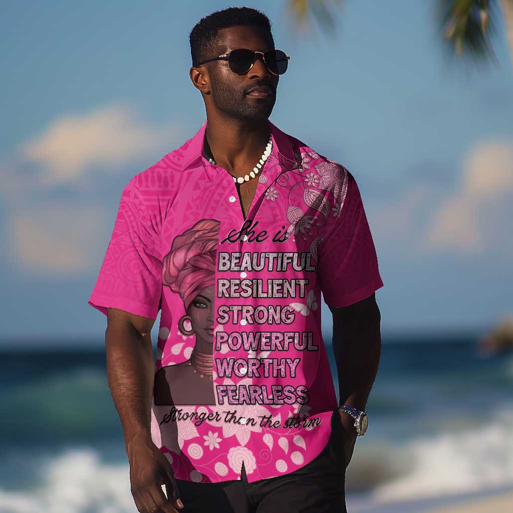 African Women Black Beautiful Brave and Bressed - Pink Color Hawaiian Shirt LT15