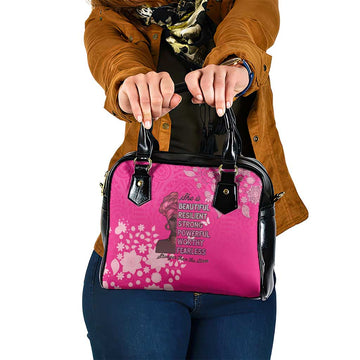 African Women Shoulder Handbag Black Beautiful Brave and Bressed - Pink Color LT15