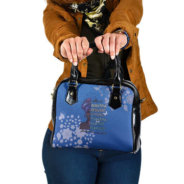 African Women Shoulder Handbag Black Beautiful Brave and Bressed - Blue Color LT15