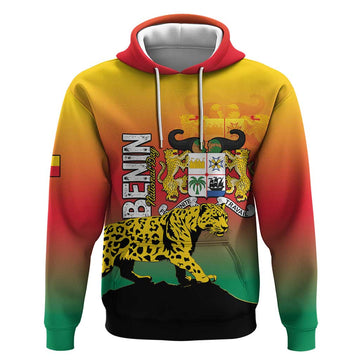 Personalized Benin National Day Hoodie Leopard With Coat Of Arms LT15