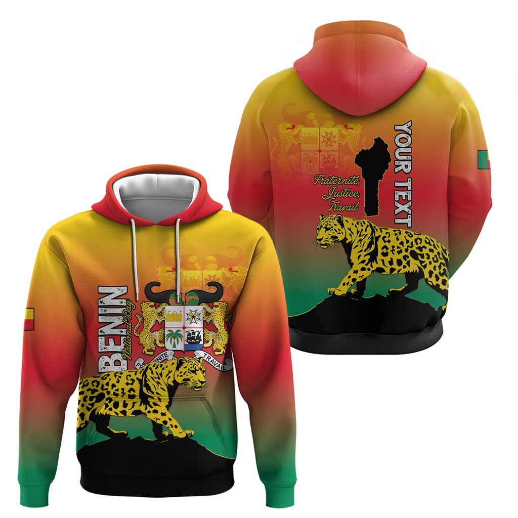 Personalized Benin National Day Hoodie Leopard With Coat Of Arms LT15