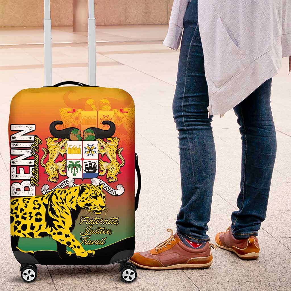 Benin National Day Luggage Cover Leopard With Coat Of Arms LT15