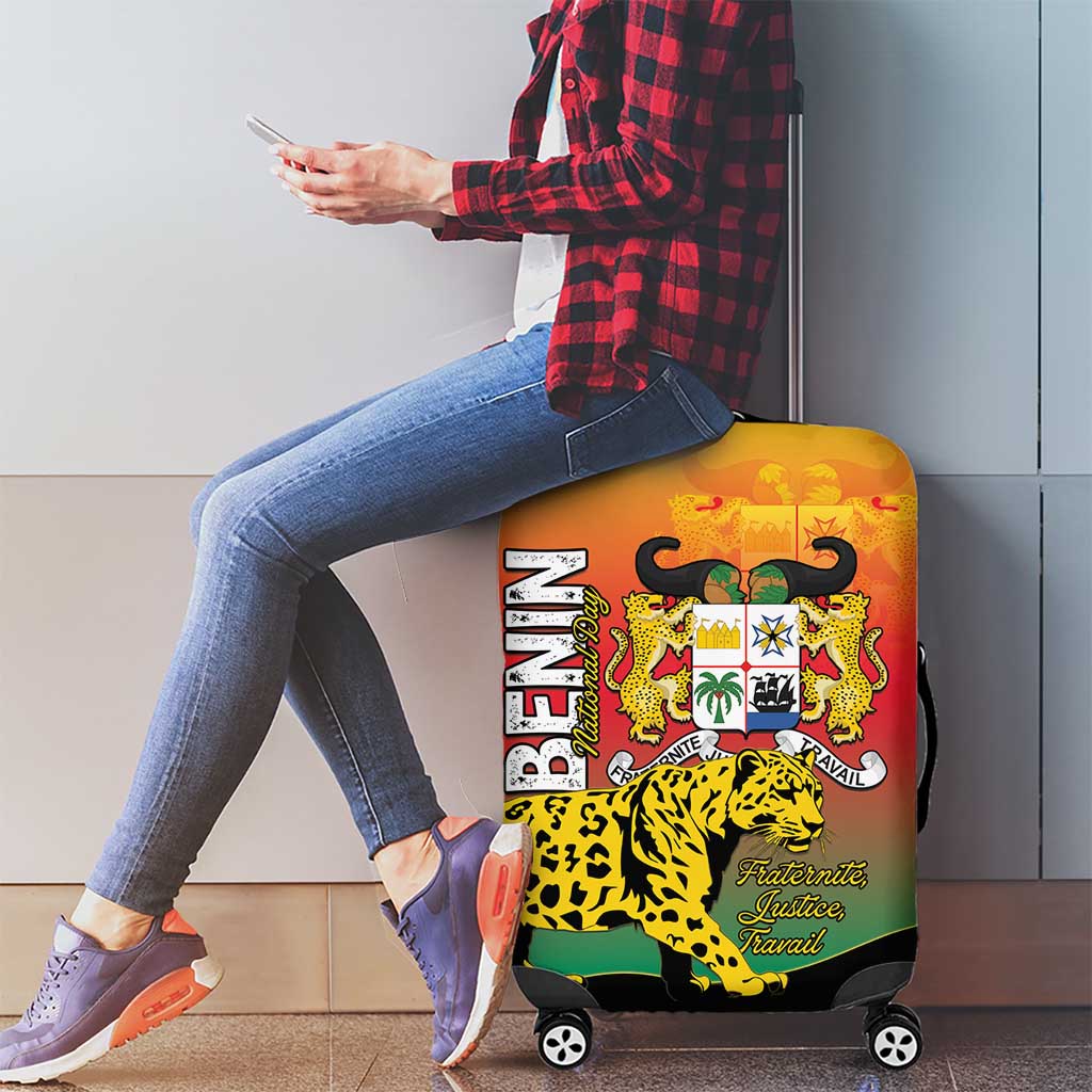 Benin National Day Luggage Cover Leopard With Coat Of Arms LT15
