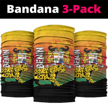 Benin National Day Neck Gaiter Leopard With Coat Of Arms LT15