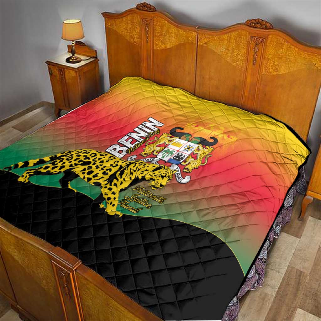 Benin National Day Quilt Leopard With Coat Of Arms LT15