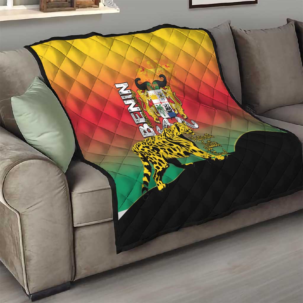 Benin National Day Quilt Leopard With Coat Of Arms LT15